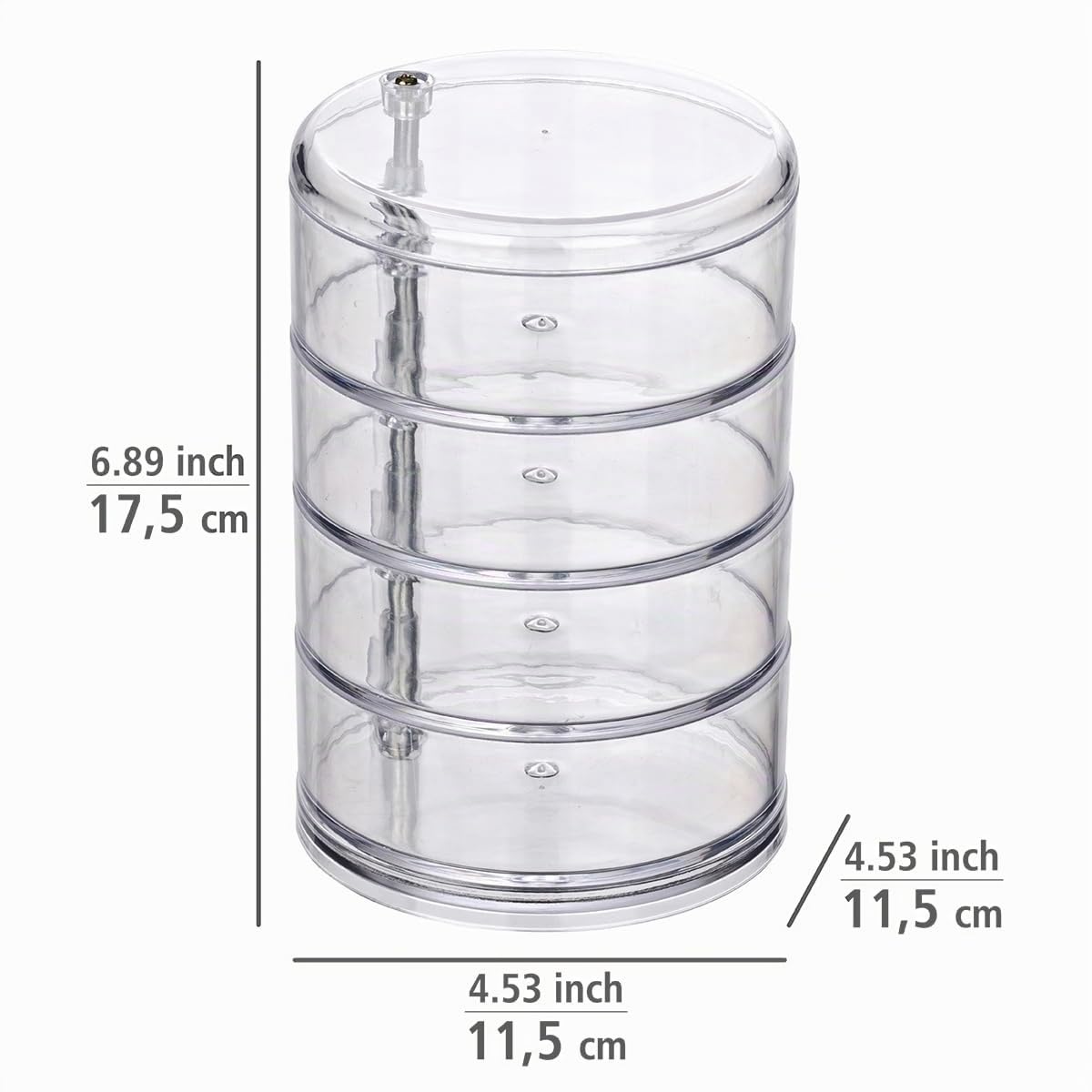 Wenko Torre organizer cosmetici trasparente