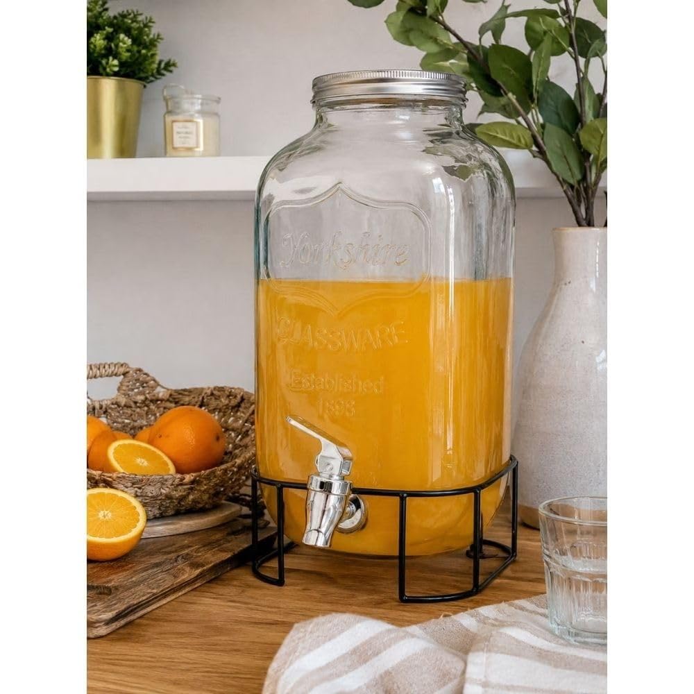 Cecaro Group dispenser bevande in vetro 5 litri con rubinetto