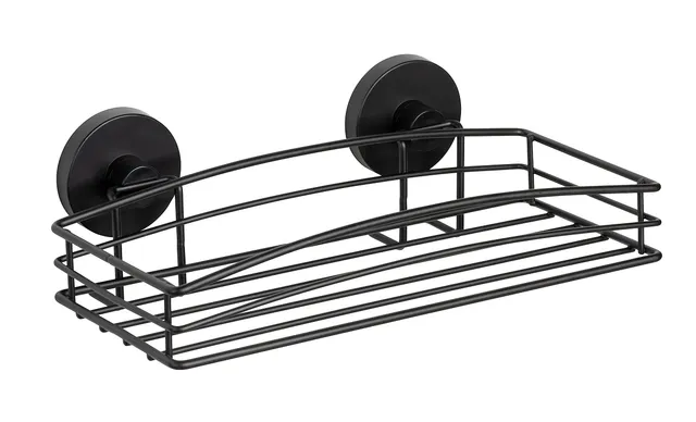 Wenko Vacuum-Loc mensola doccia nera 26 cm senza forare