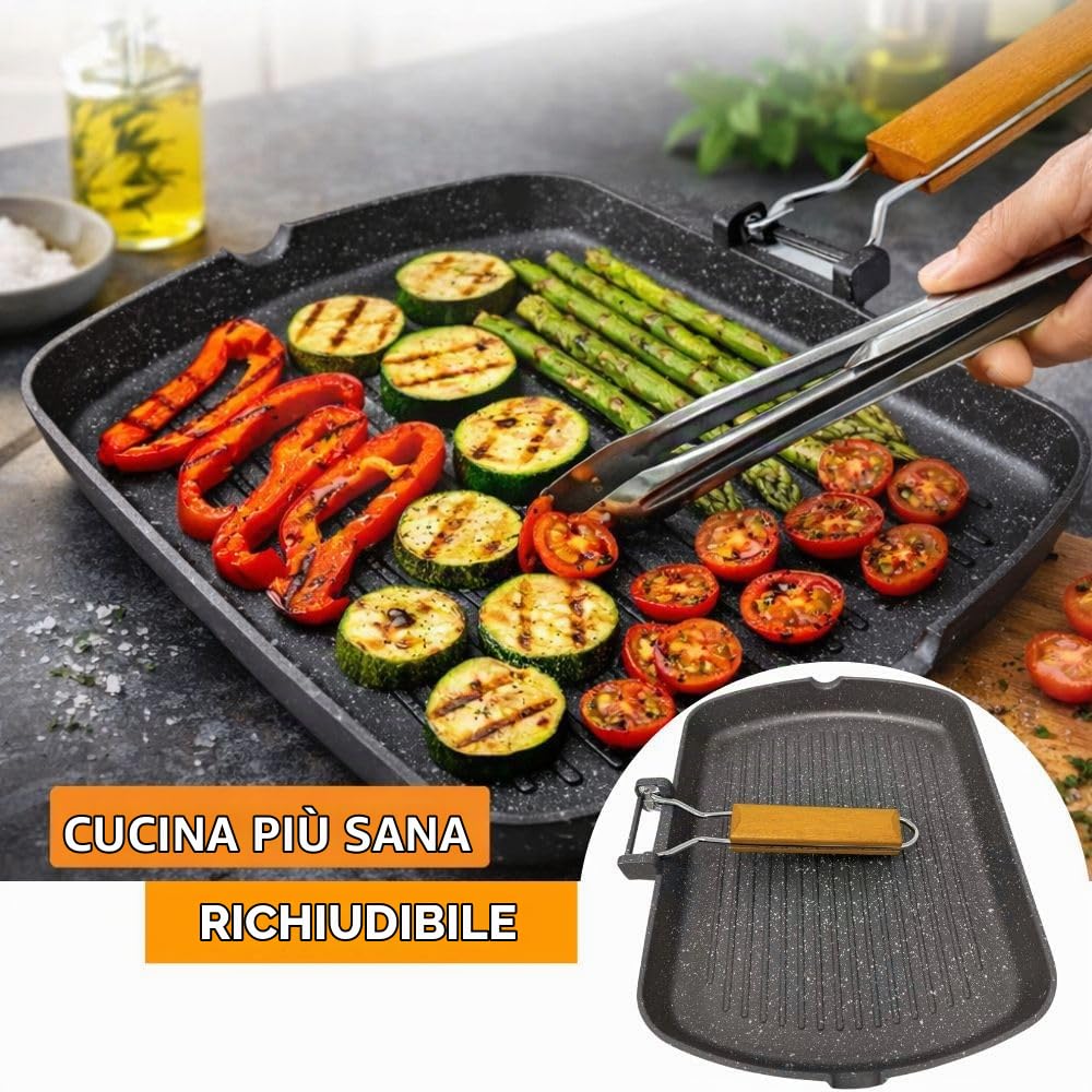 Cecaro Group Bistecchiera 36x26 cm grill antiaderente pietra