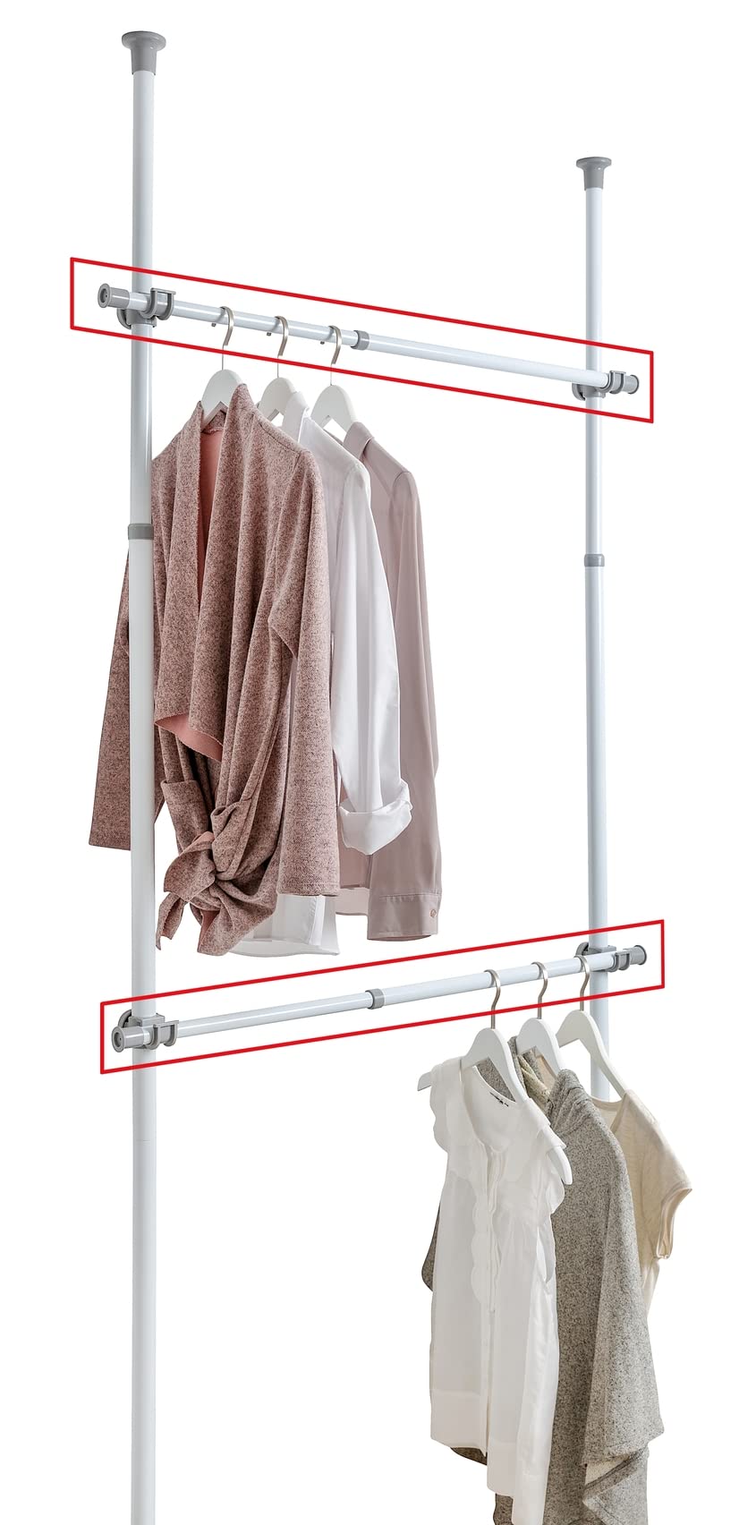 Wenko Herkules asta armadio telescopica 75-120 cm bianco/grigio