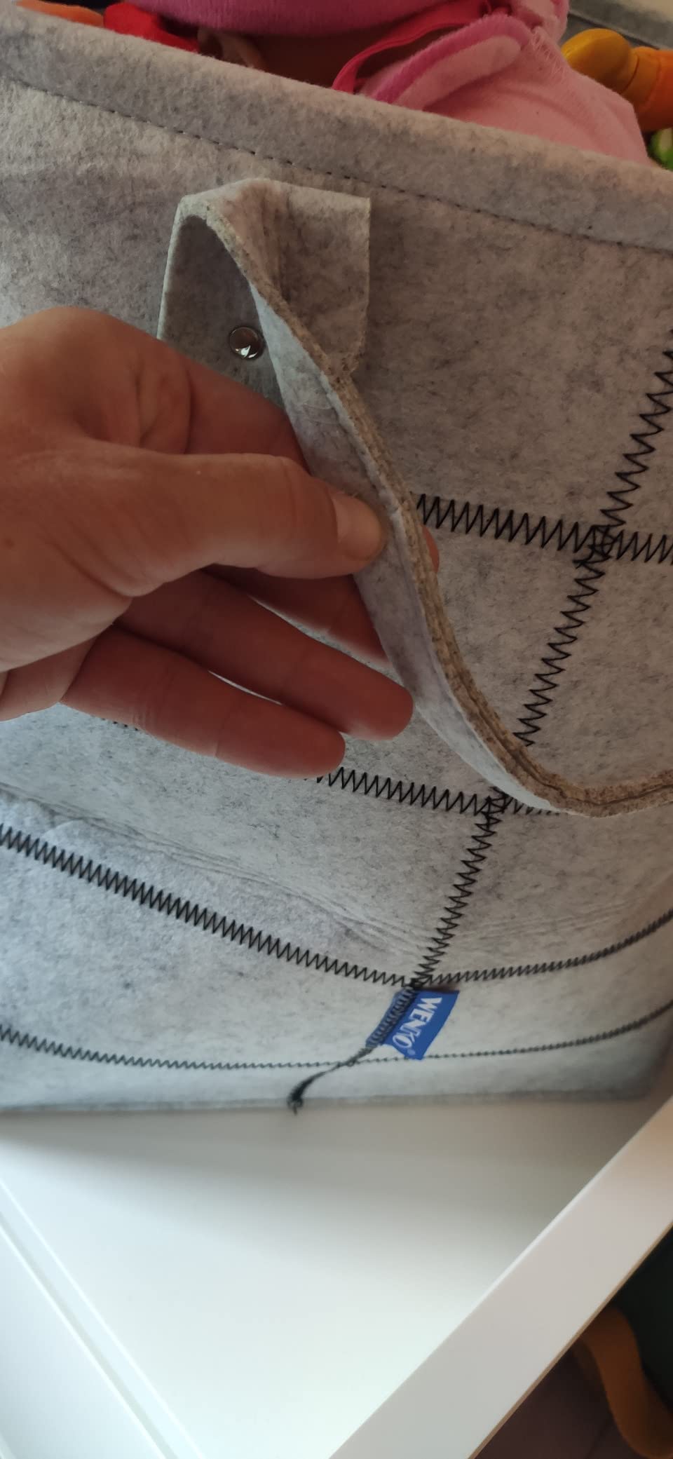 Wenko Nella XL cesto feltro grigio 129 l con manici