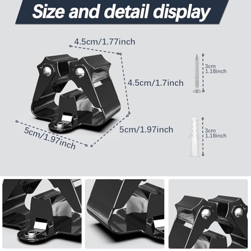 3-H portascope a muro 15 pezzi nero acciaio 5 kg