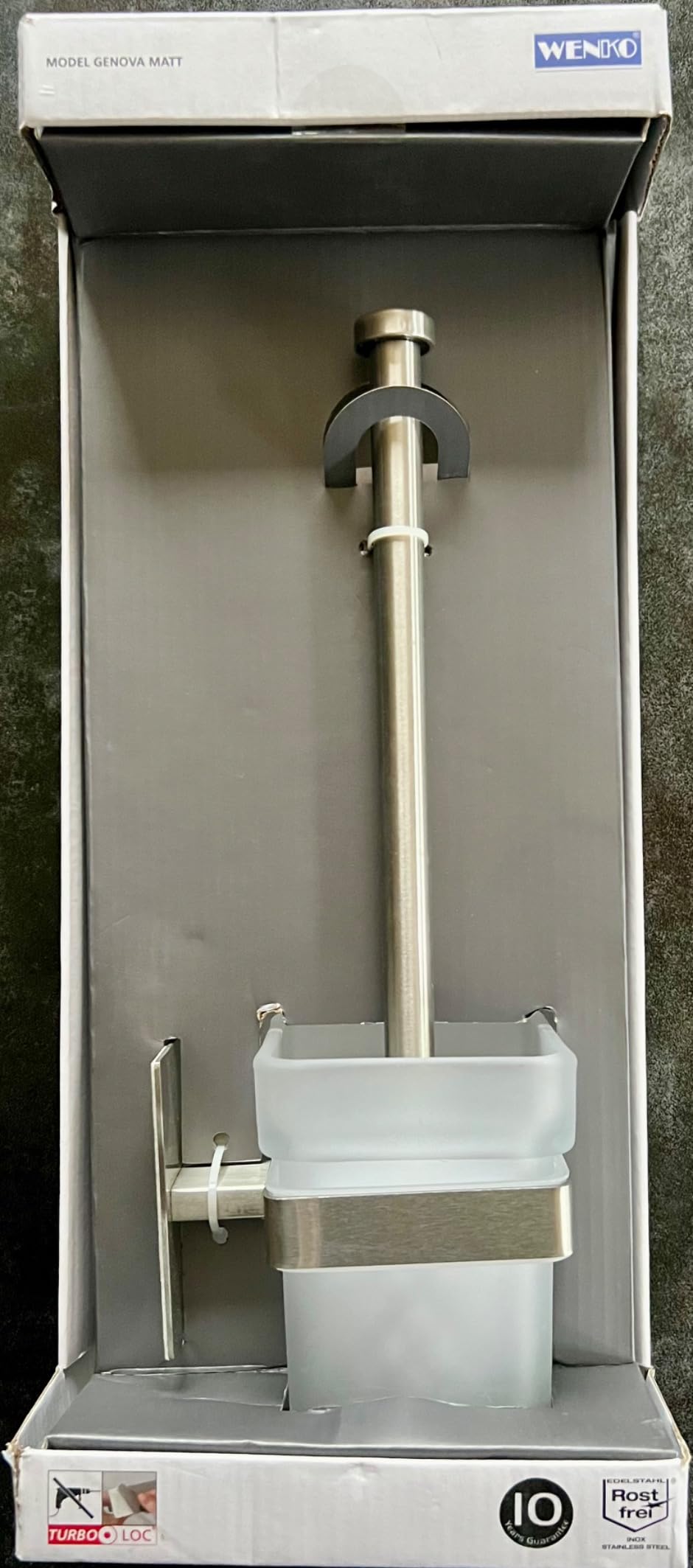 Wenko Genova Turbo-Loc set bagno opaco con scopino