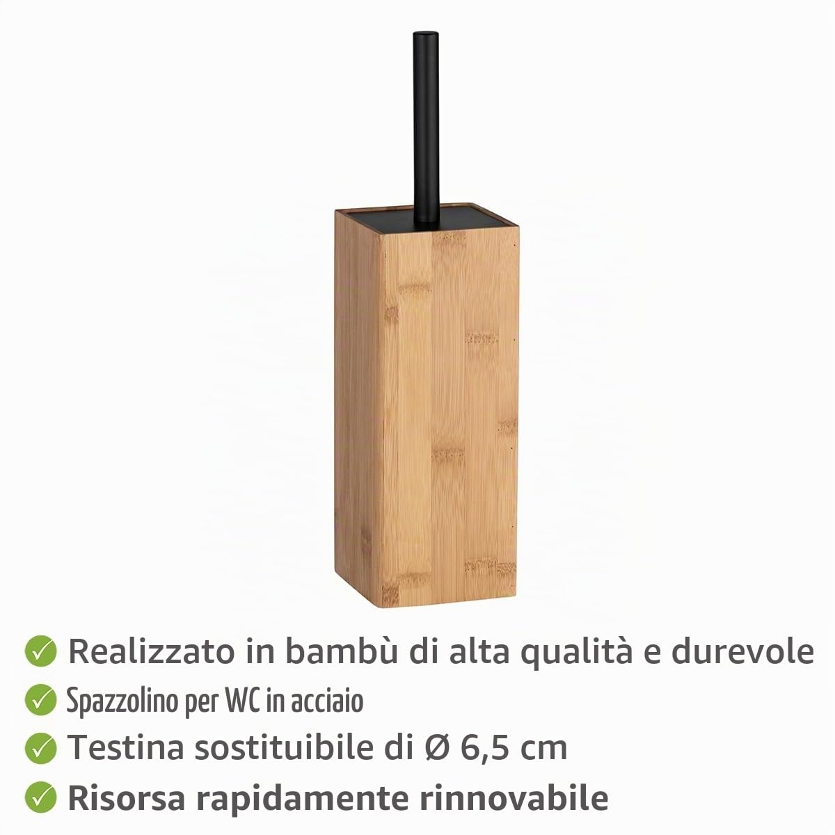 WENKO Padua portascopino bagno bambù naturale