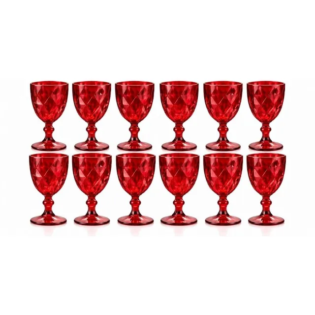 Cecaro Group 242 Calici Rossi Vetro 340 ml Set 12 Pezzi