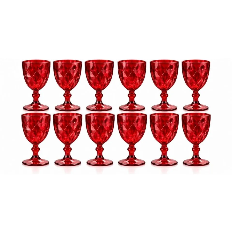 Cecaro Group 242 Calici Rossi Vetro 340 ml Set 12 Pezzi