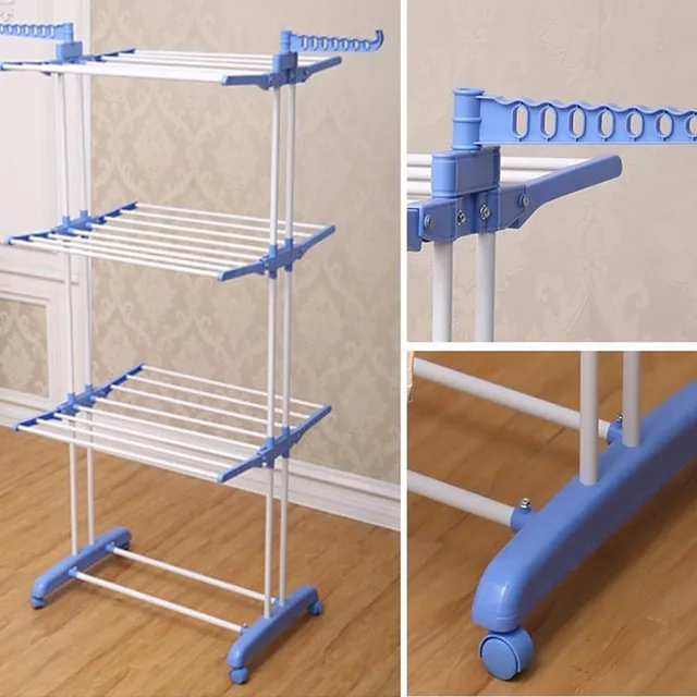 Cecaro Group Stendino Torre Acciaio ABS Pieghevole Blu Bianco