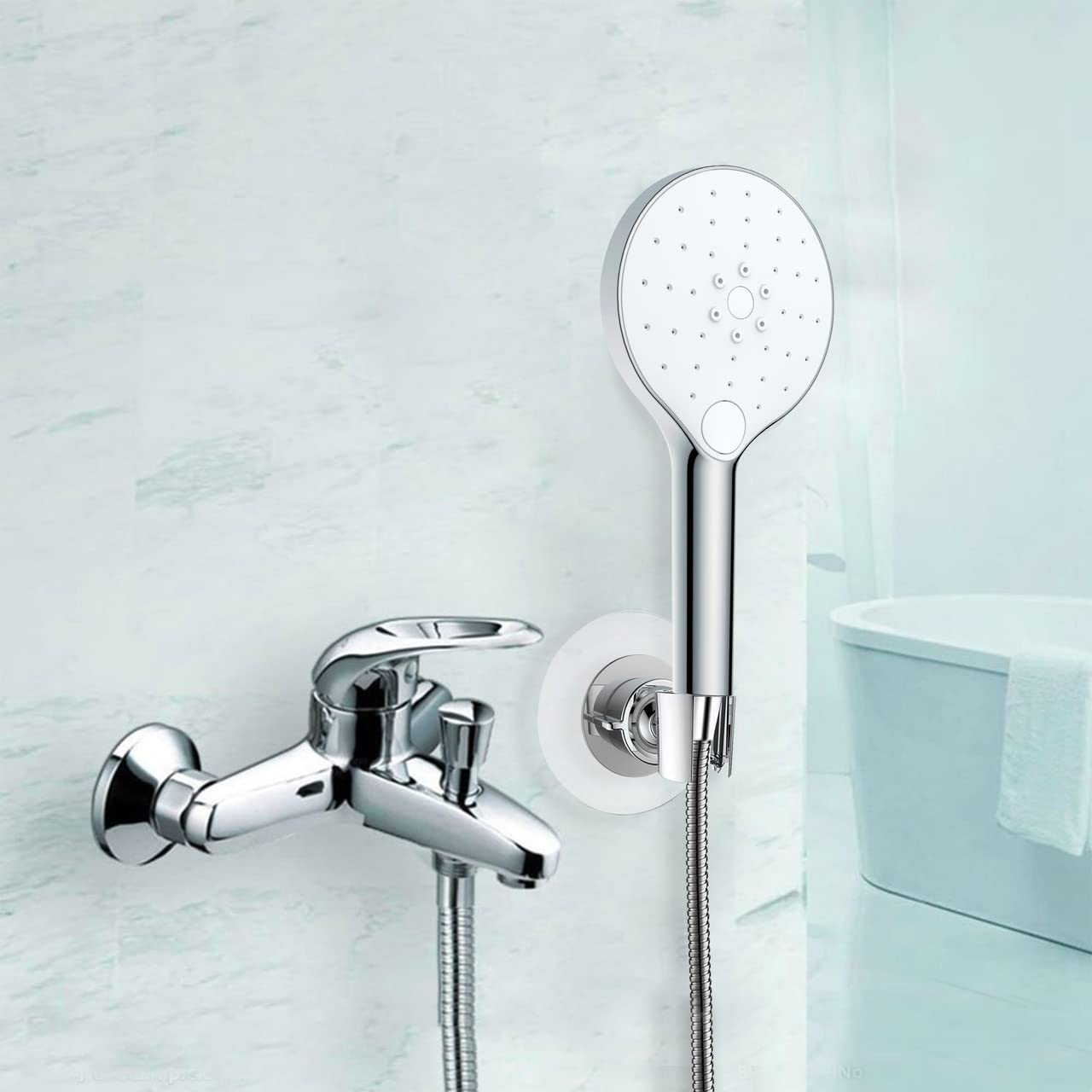 Wenko Static-Loc 22133100 porta-soffione doccia argento