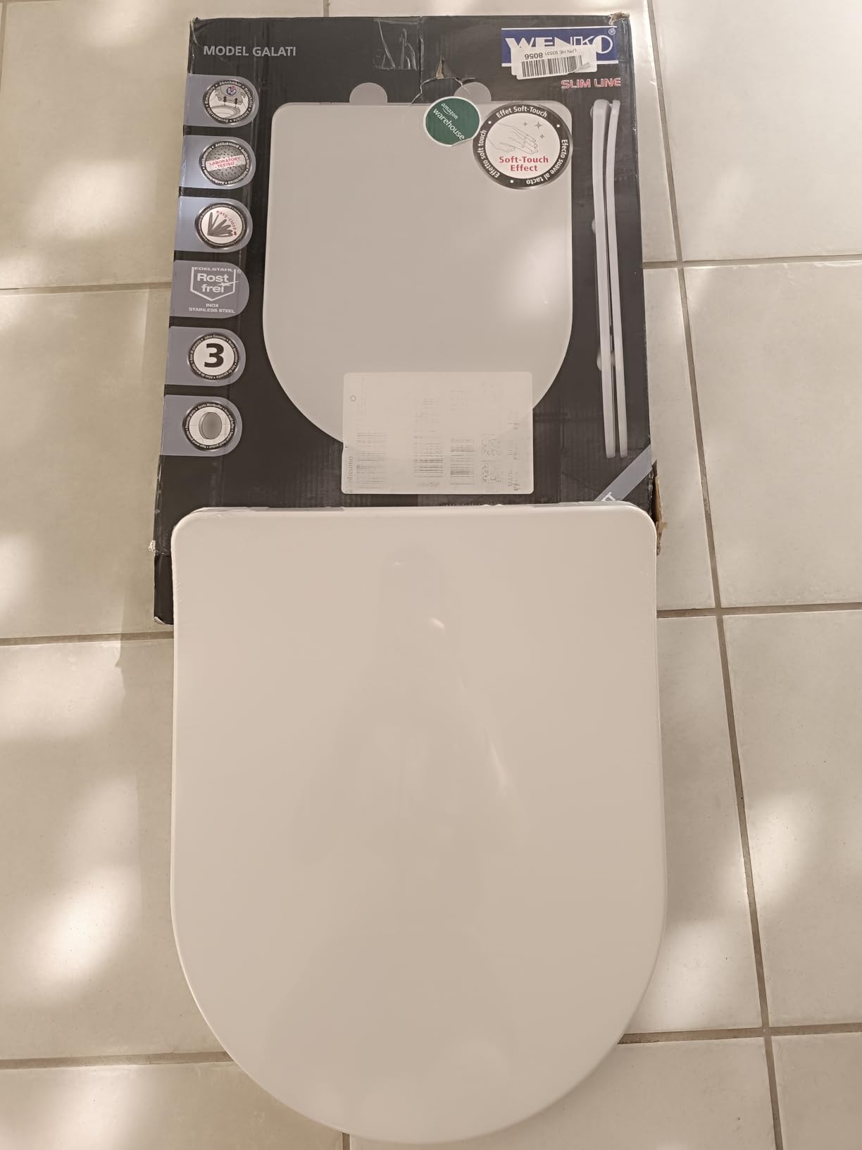 Wenko Galati sedile WC nero opaco chiusura ammortizzata