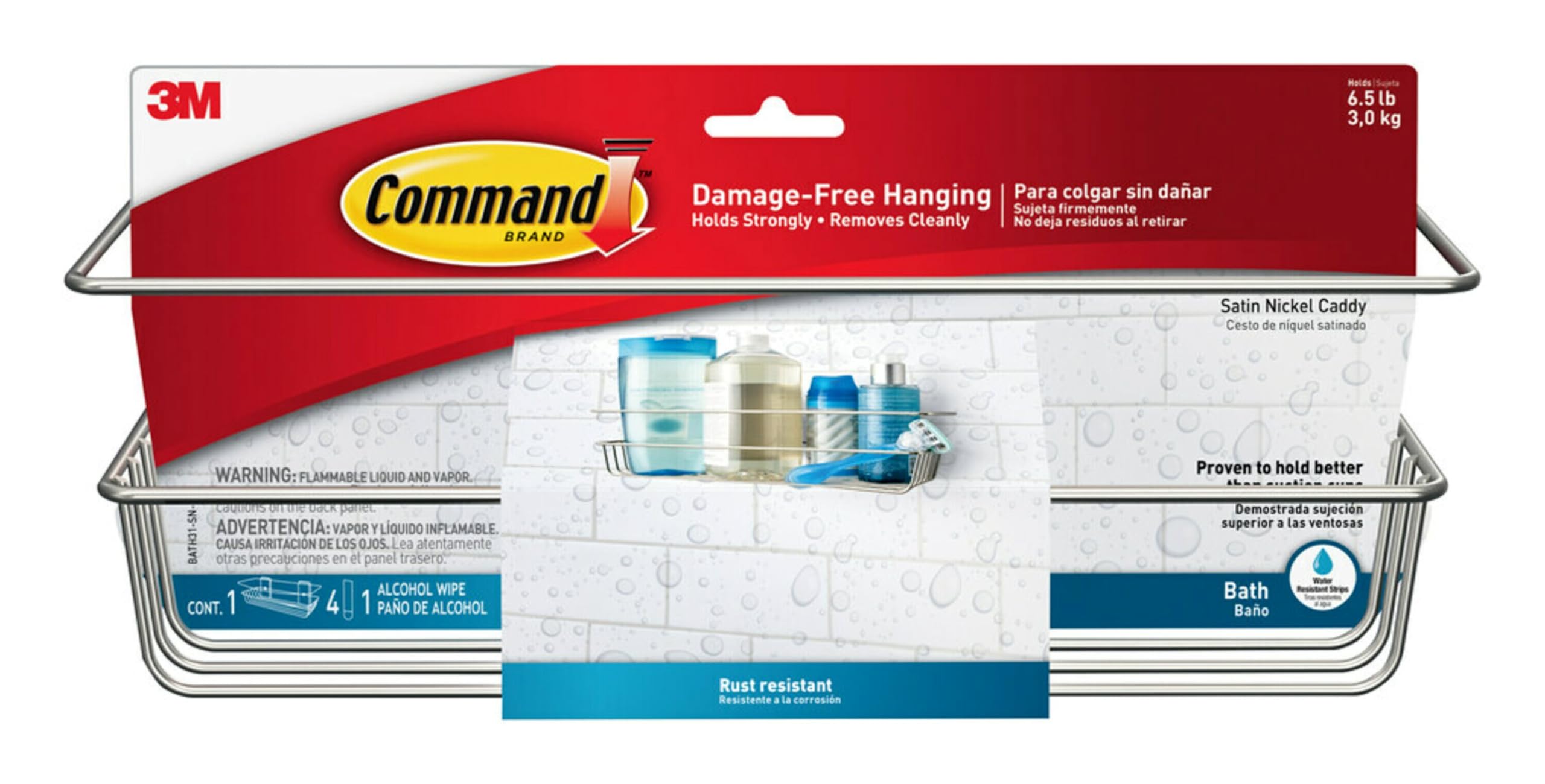 Command Cestello Bagno Doccia Nichel Satinato 4 strisce