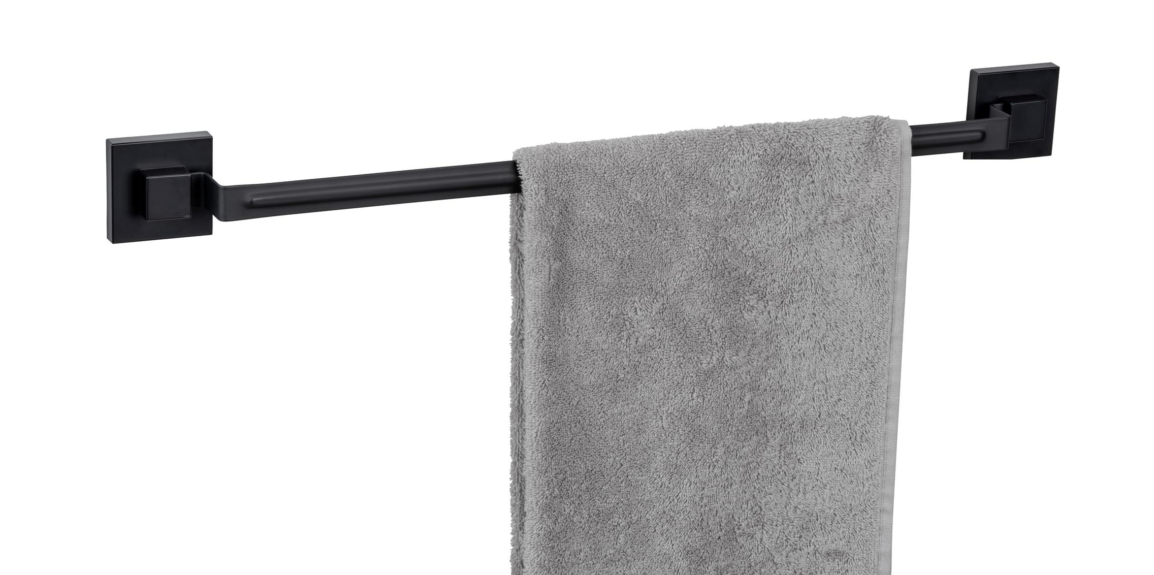 Wenko Vacuum-Loc Quadro Portasciugamani 60 cm Nero Acciaio