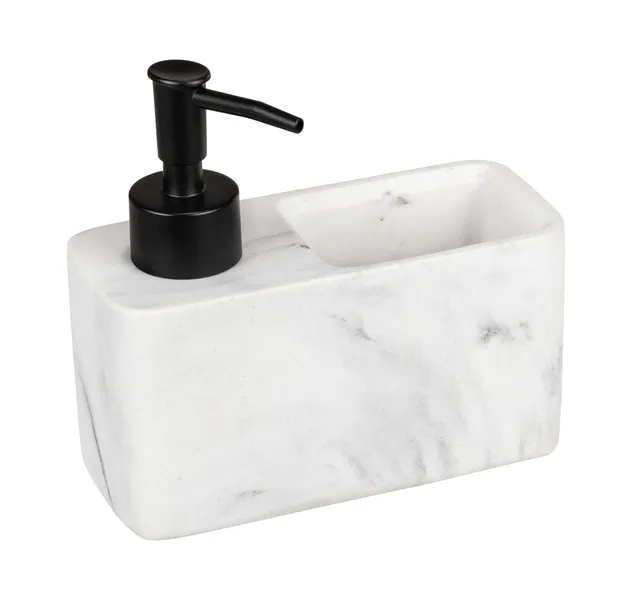 Wenko Resa dosatore cucina marmo bianco 150 ml con spugna