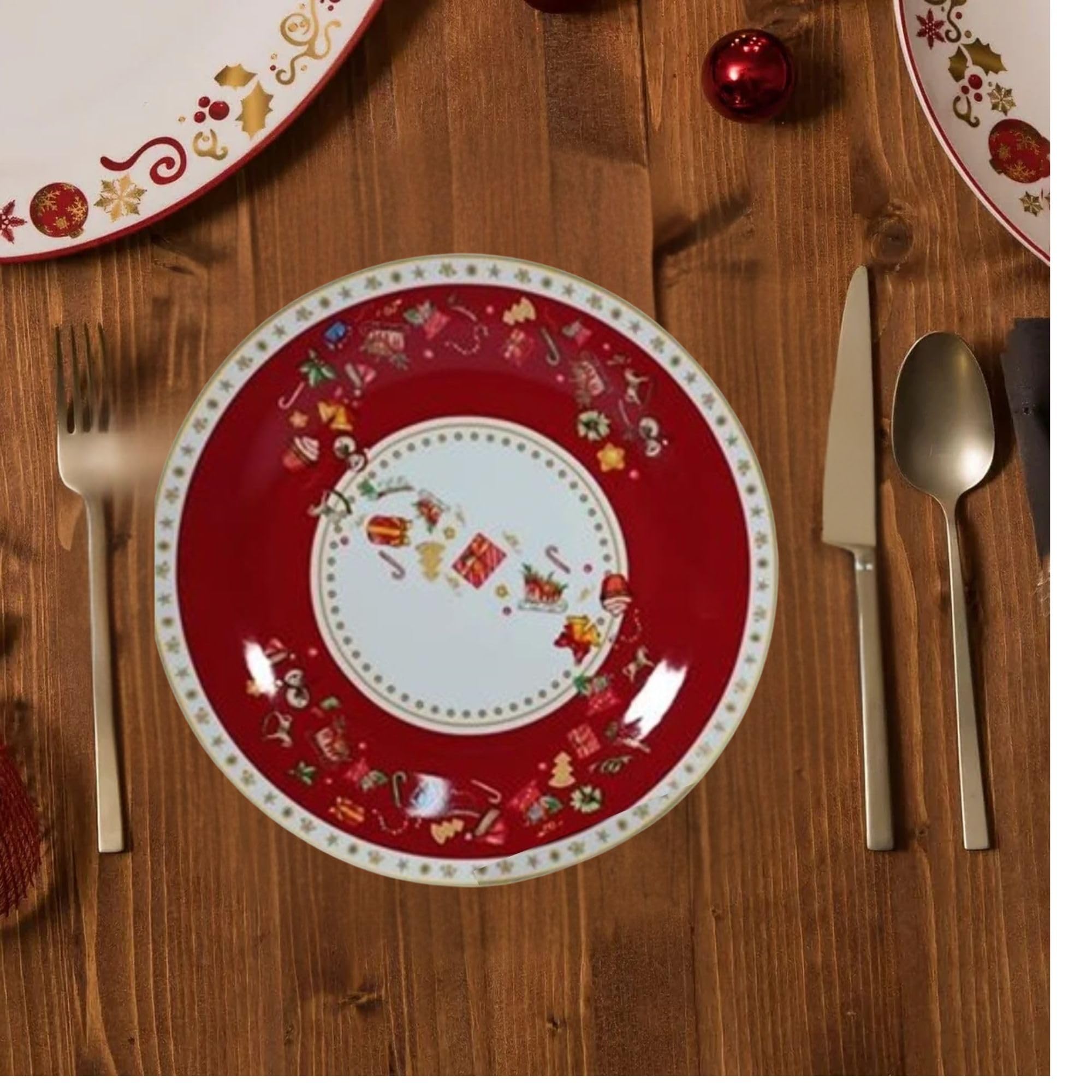 Cecaro Group set 18 piatti porcellana Natale per 6 persone