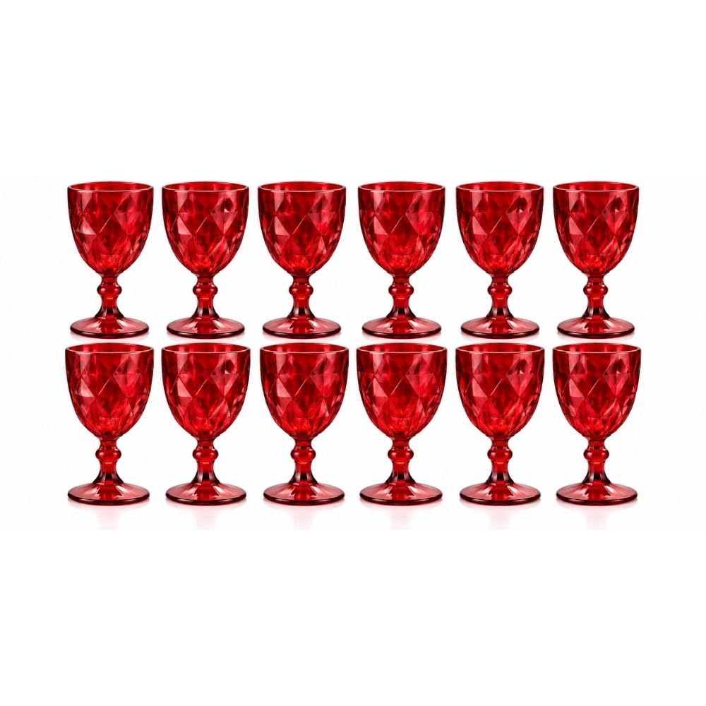 Cecaro Group 242 Calici Rossi Vetro 340 ml Set 12 Pezzi