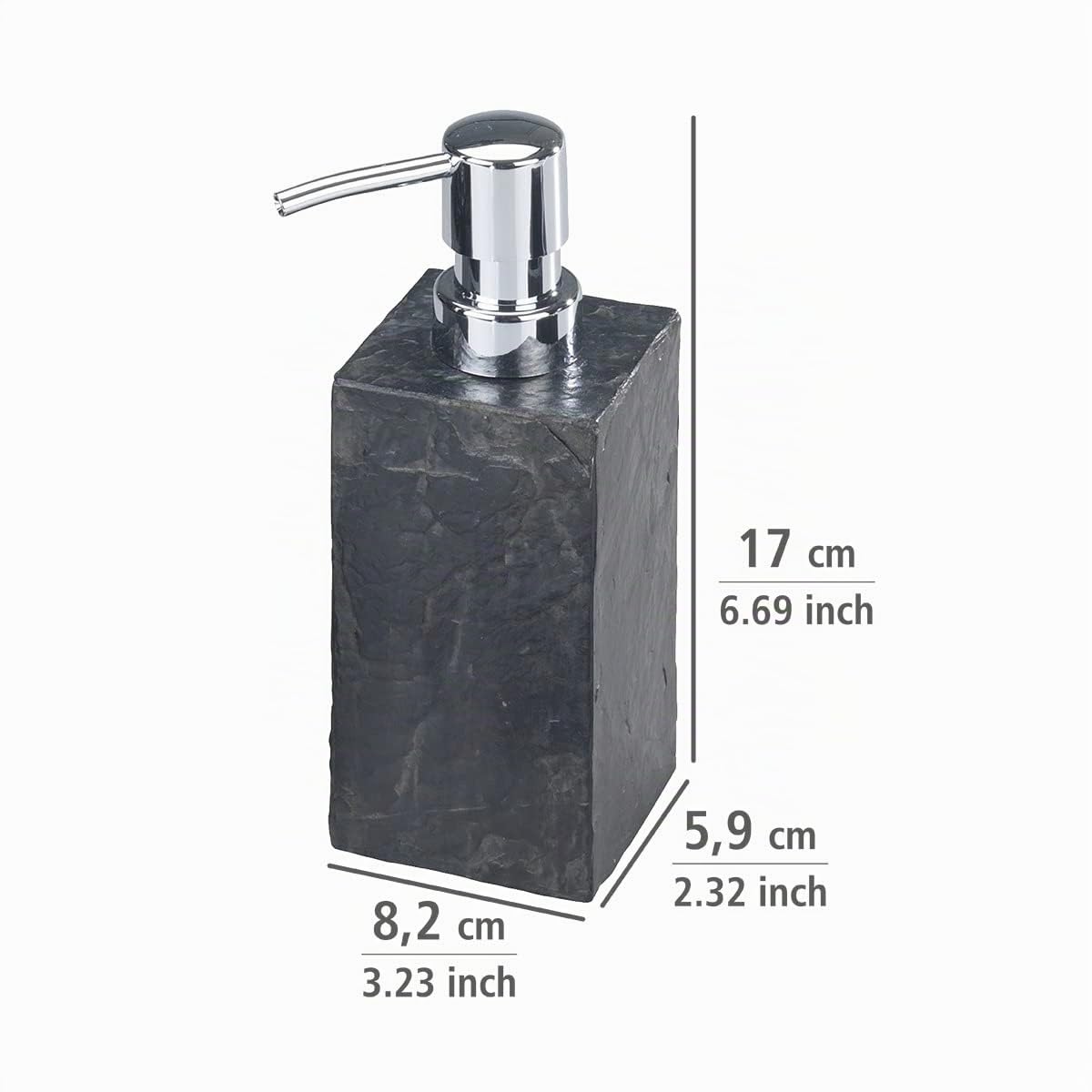 Wenko Slate Rock dispenser sapone 250 ml antracite effetto ardesia