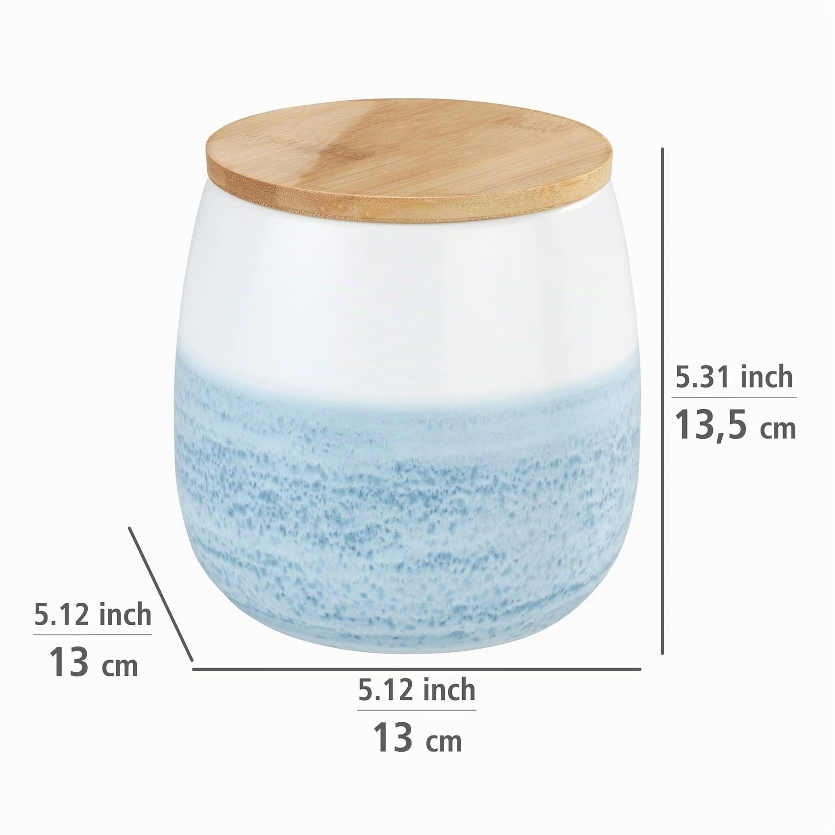 Wenko Mala barattolo ceramica bianco blu 1 l