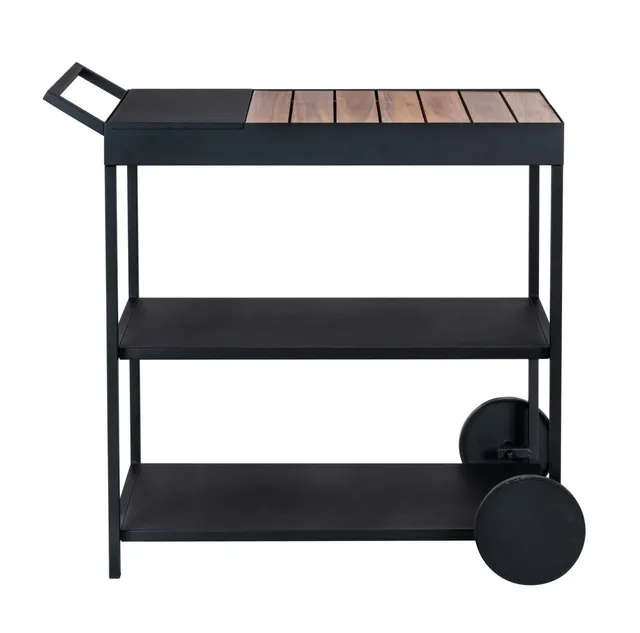 Wenko Miro carrello servizio nero 80x98x40 con ruote