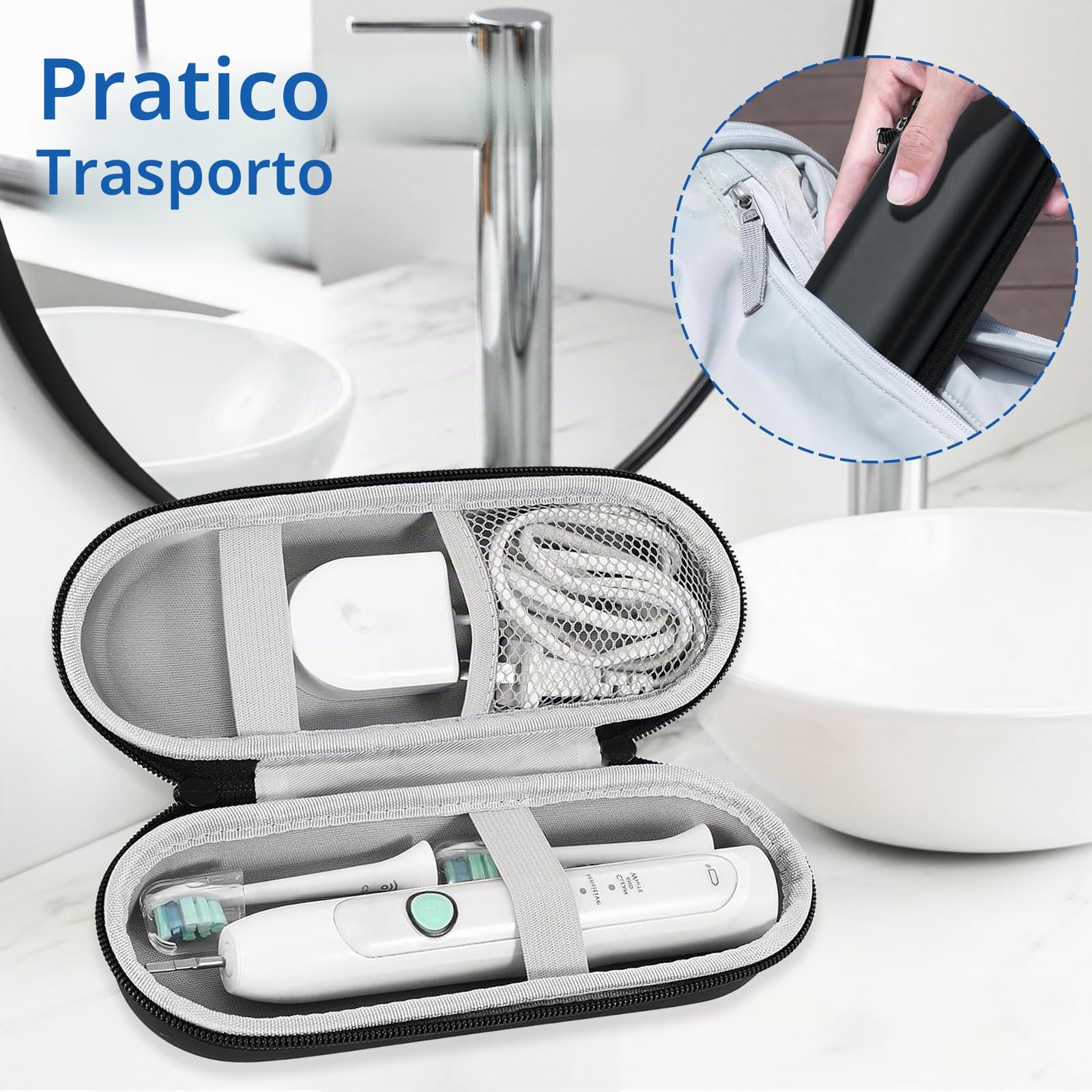 Quelcc Custodia Spazzolino Elettrico da Viaggio Antipolvere