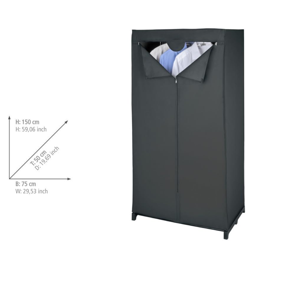 Wenko Deep Black armadio nero 75x150x50 cm PEVA