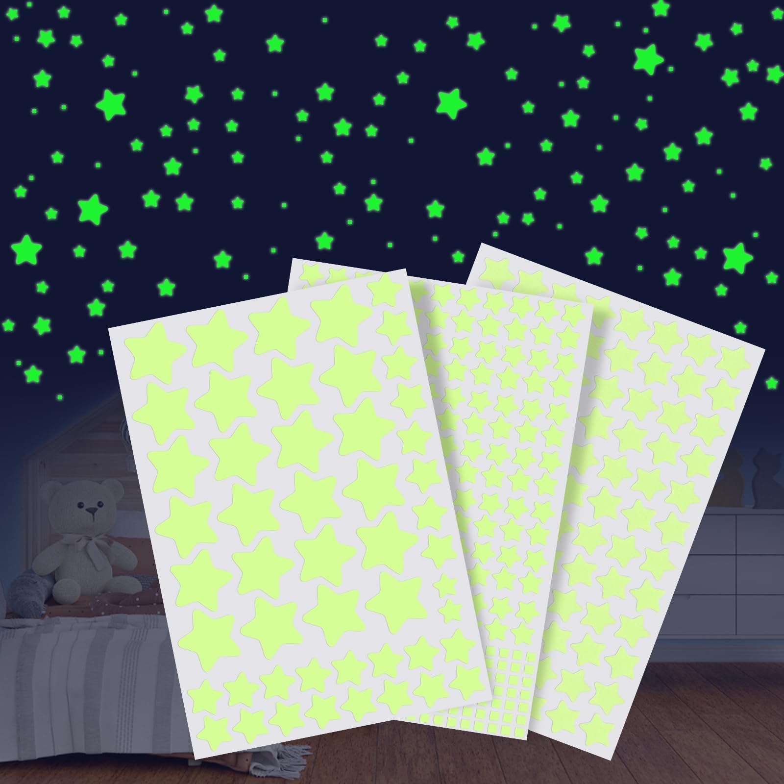 Quelcc stelle adesive fluorescenti 452 pezzi cameretta