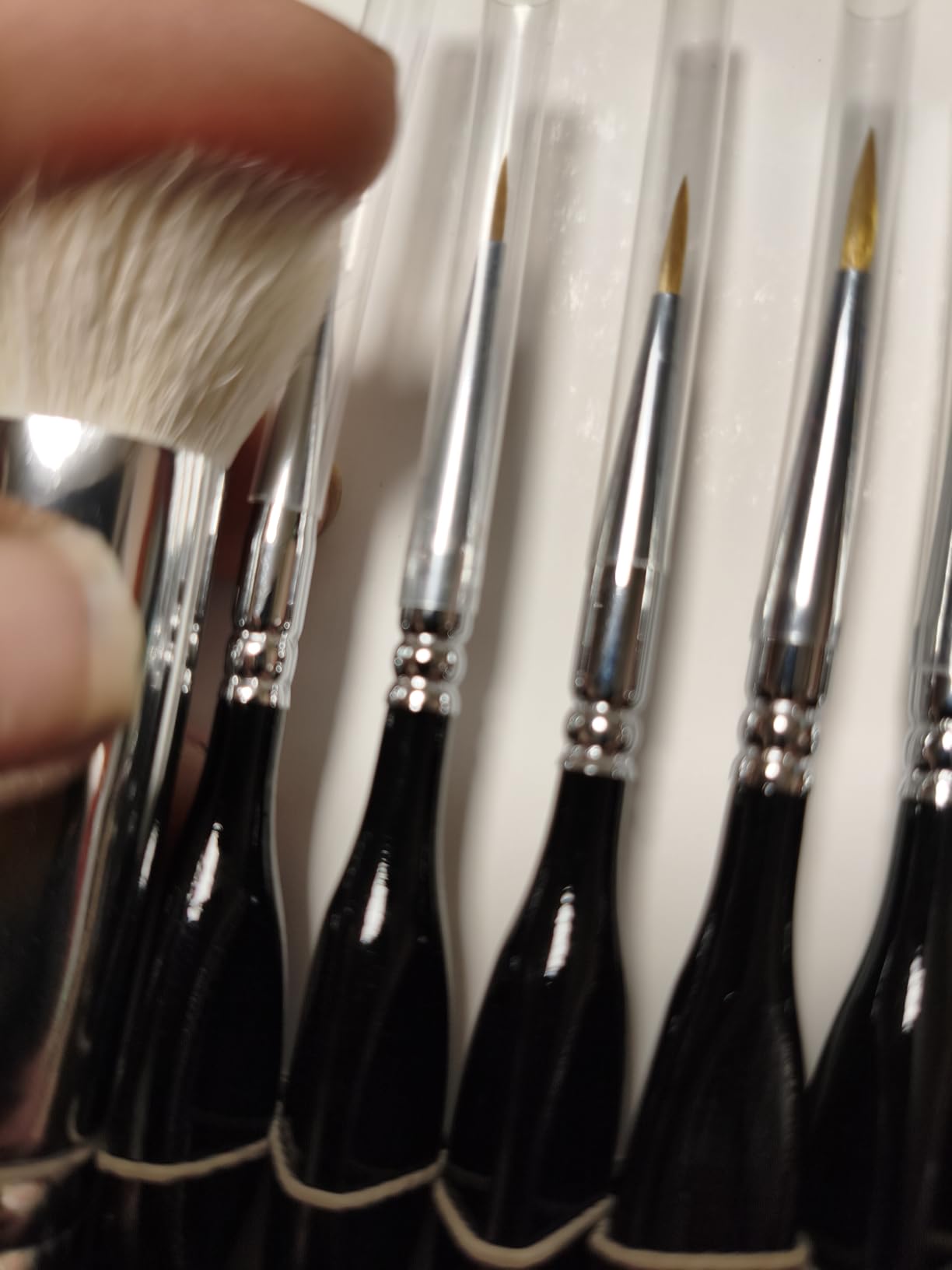 Quelcc Set Pennelli Miniature 10 Pezzi Dry Brush Dettagli