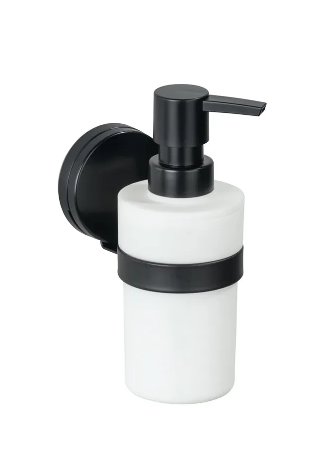 Wenko Pavia Static-Loc Plus dispenser sapone nero 220 ml