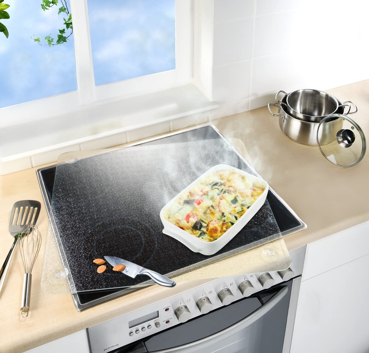 Wenko Universal 3 in 1 coprifornelli vetro trasparente