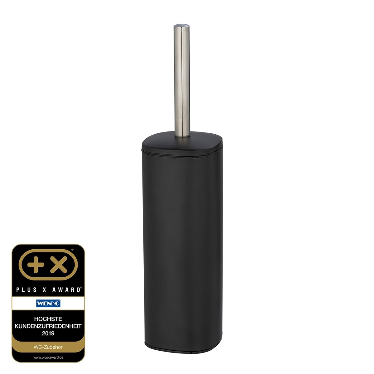 Wenko Alassio set WC portascopino nero opaco acciaio inox