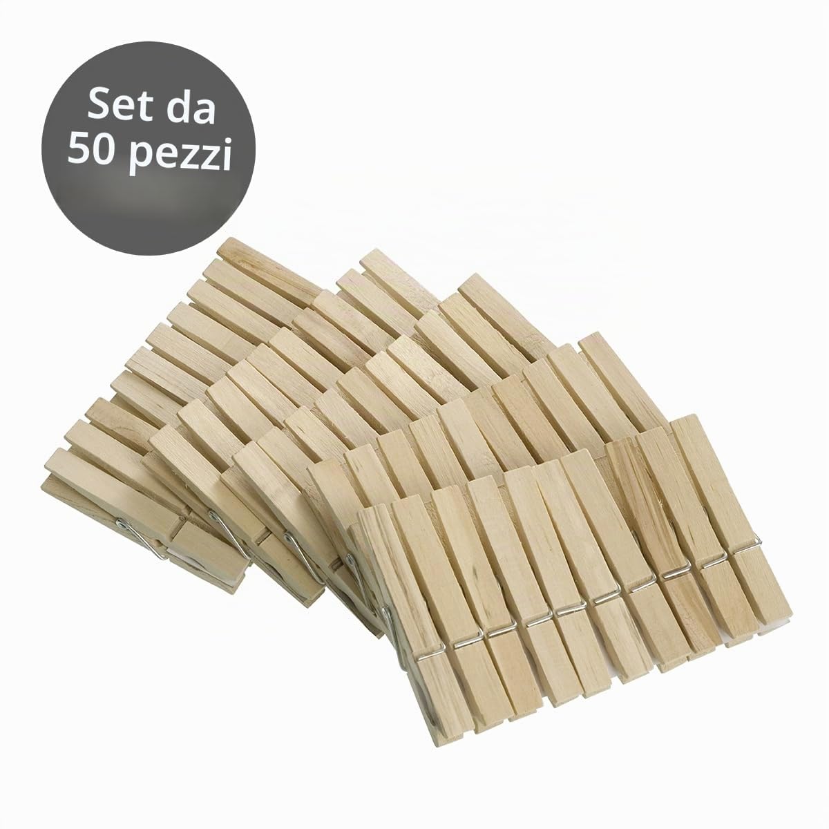 Wenko mollette bucato legno 50 pezzi presa forte