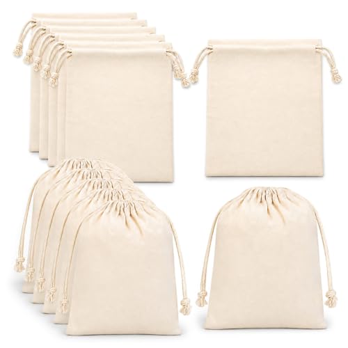 Quelcc Sacchetti Stoffa Cotone 15x20 cm 12 Pezzi Bomboniere