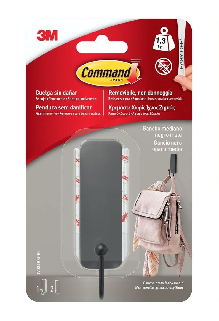 Command 17034B gancio adesivo nero 1,3 kg medium