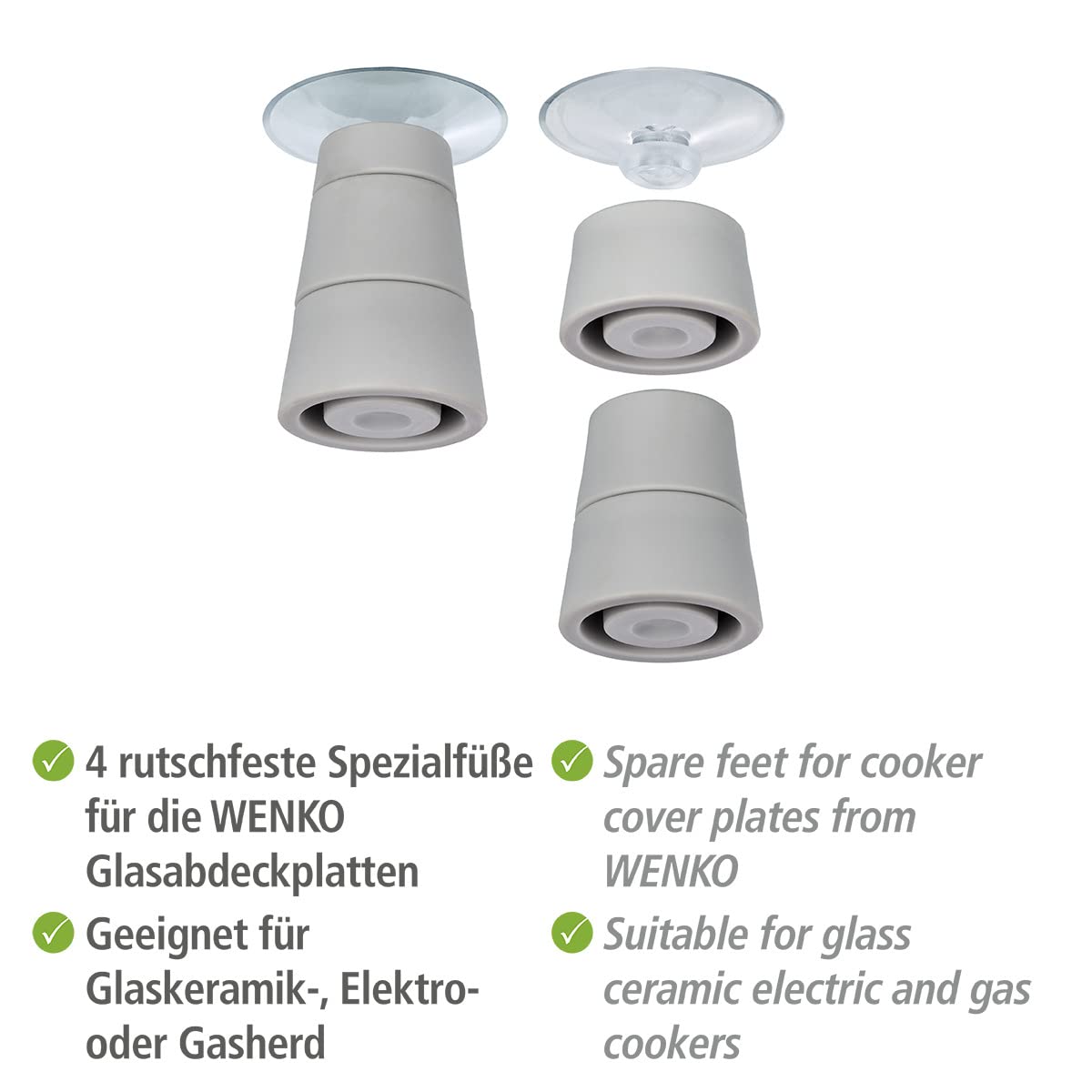 Wenko set 4 piedini coperture vetro 5 cm antiscivolo