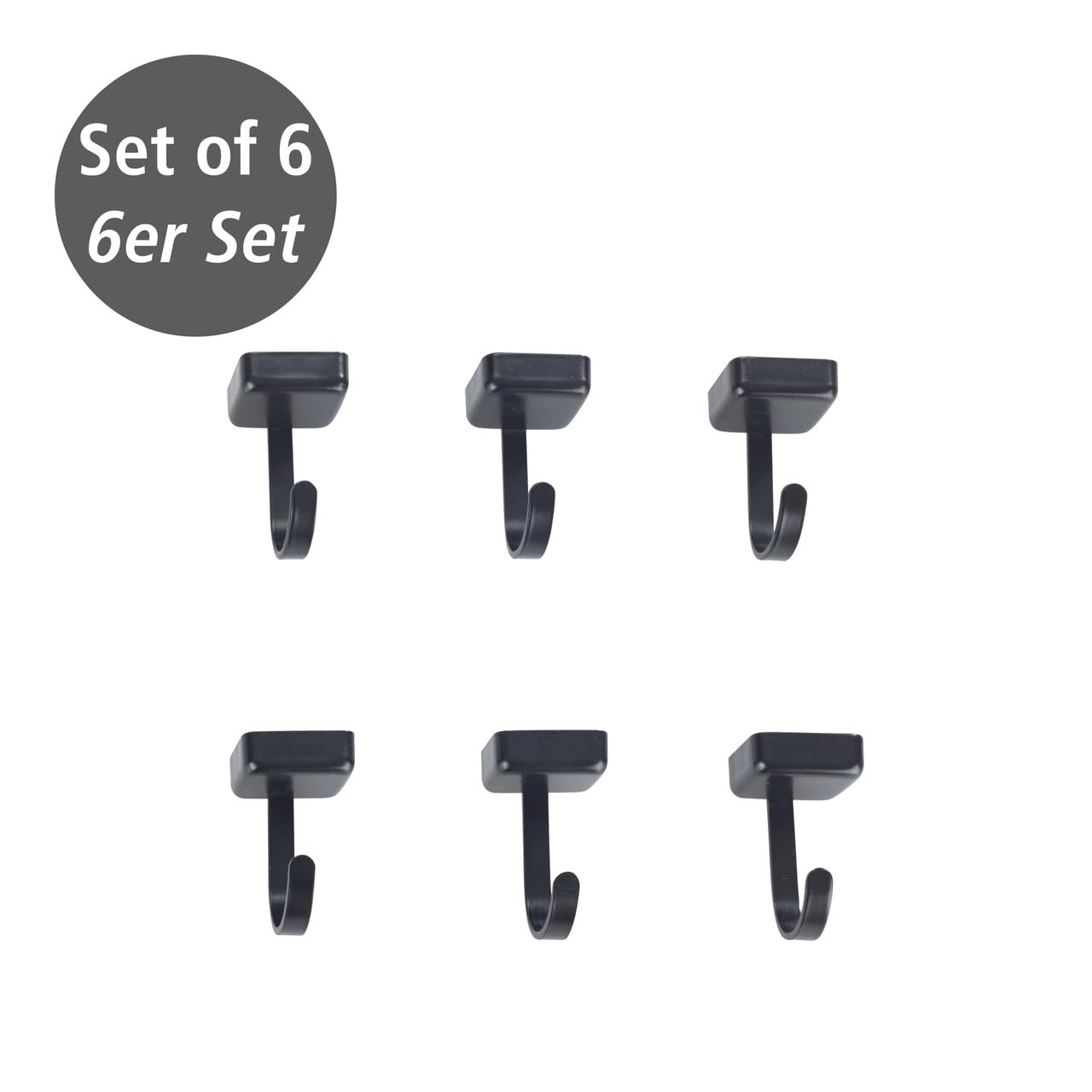 Wenko Jet ganci magnetici set 6 pezzi neri senza forare