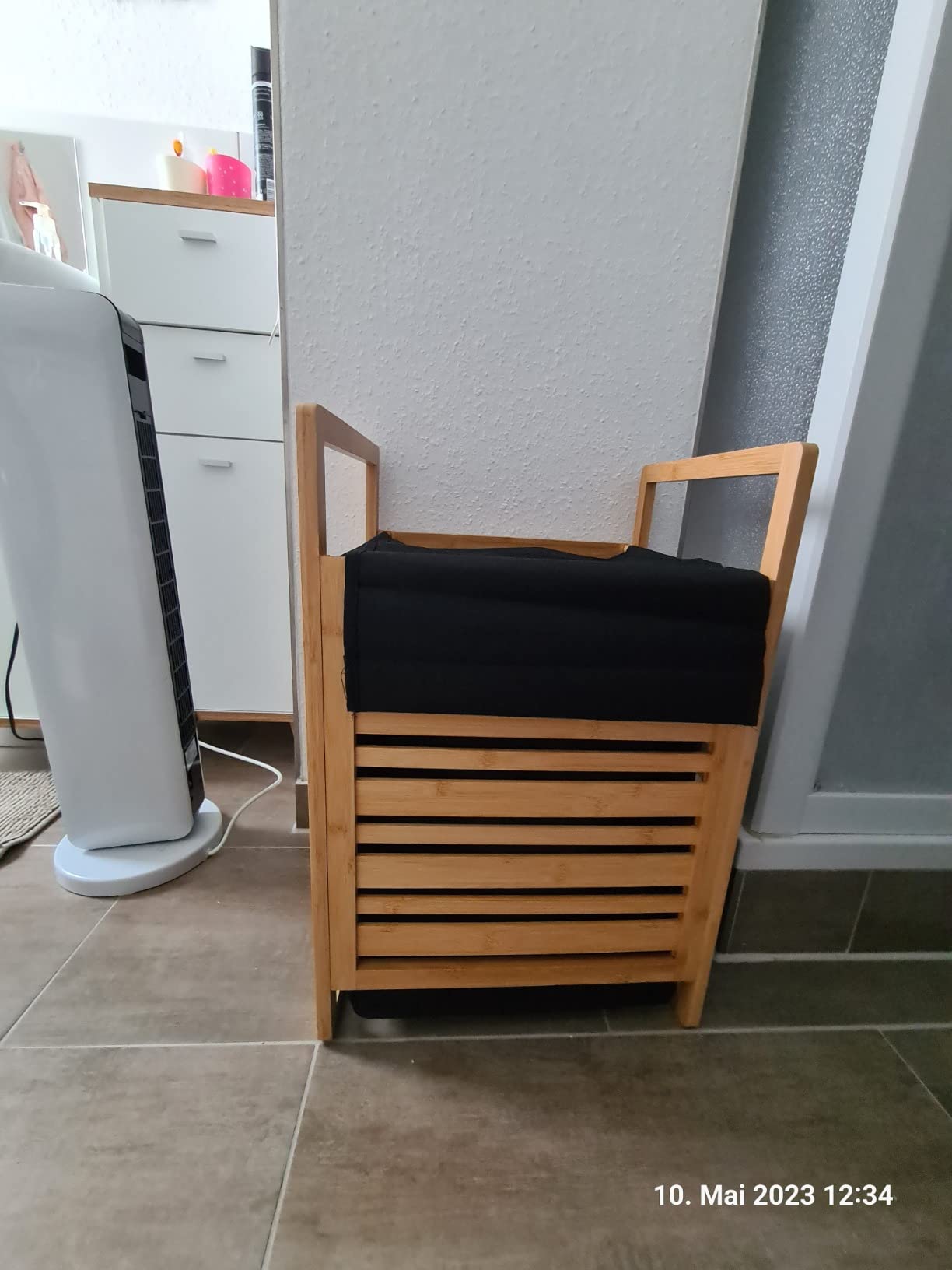 Wenko Ecori Cesto Portabiancheria Bambù 47 Litri