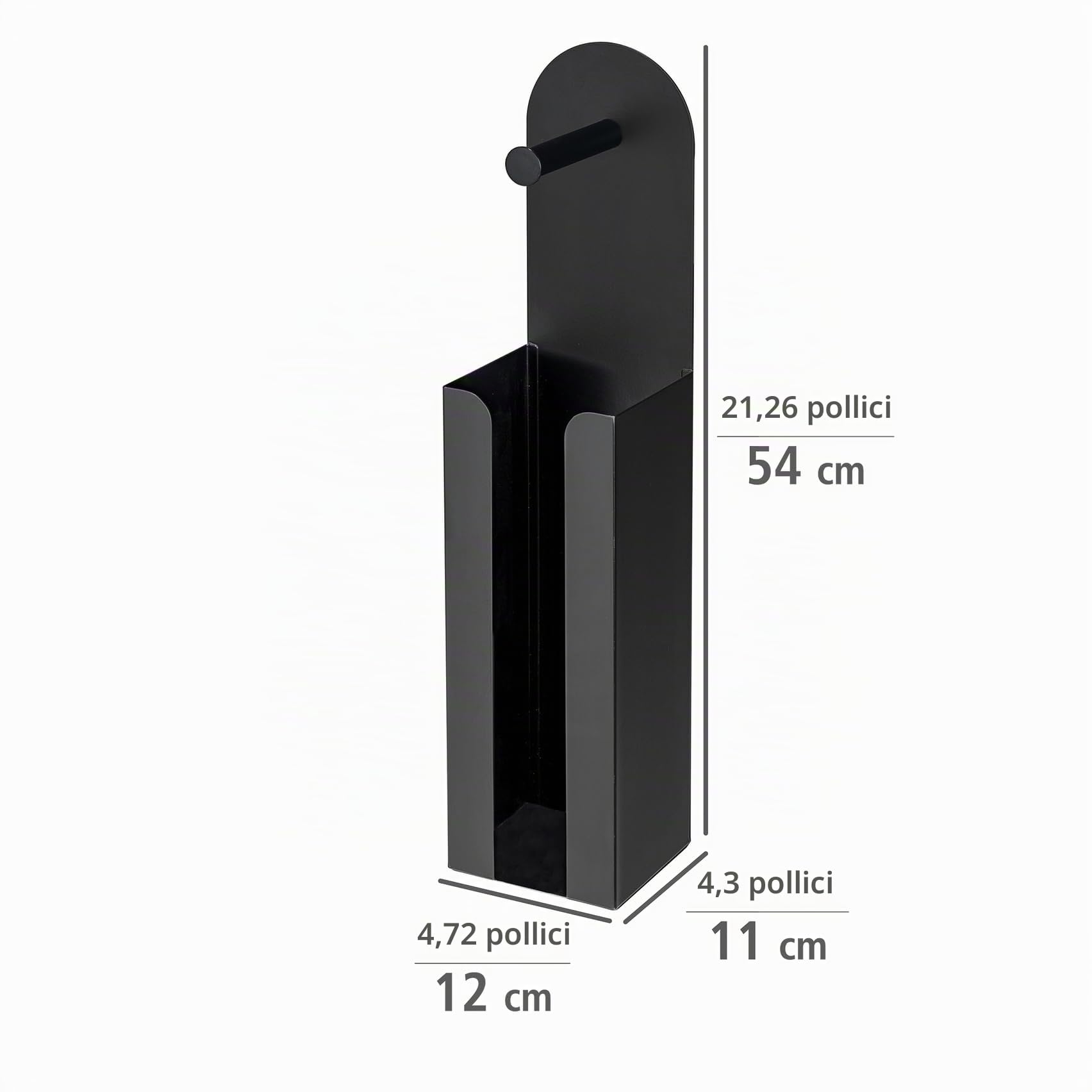 Wenko Agira Portacarta 2in1 Nero 12x54 cm