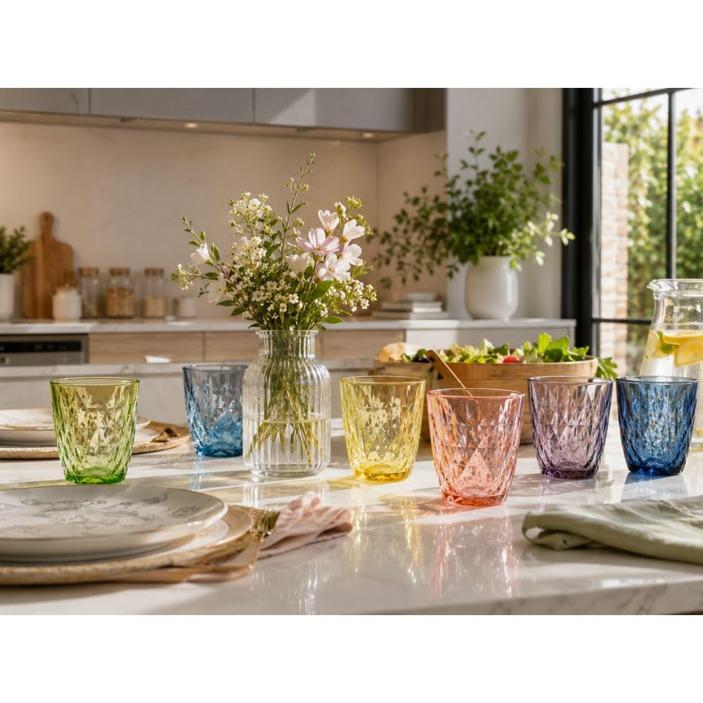 Cecaro Group Diamante Set 6 bicchieri 250 ml colorati