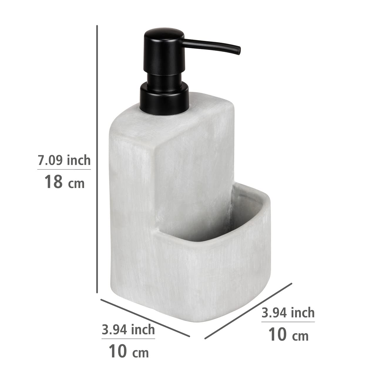 Wenko Festival Dispenser Detersivo Grigio 380 ml Cemento