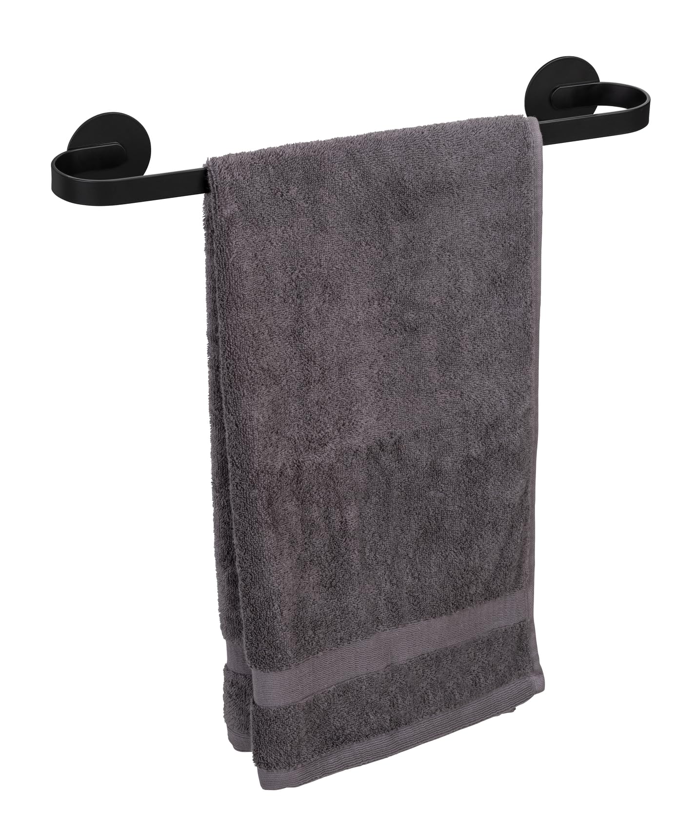 Wenko Bivio Turbo-Loc Uno Porta Asciugamani 40cm Nero Alluminio