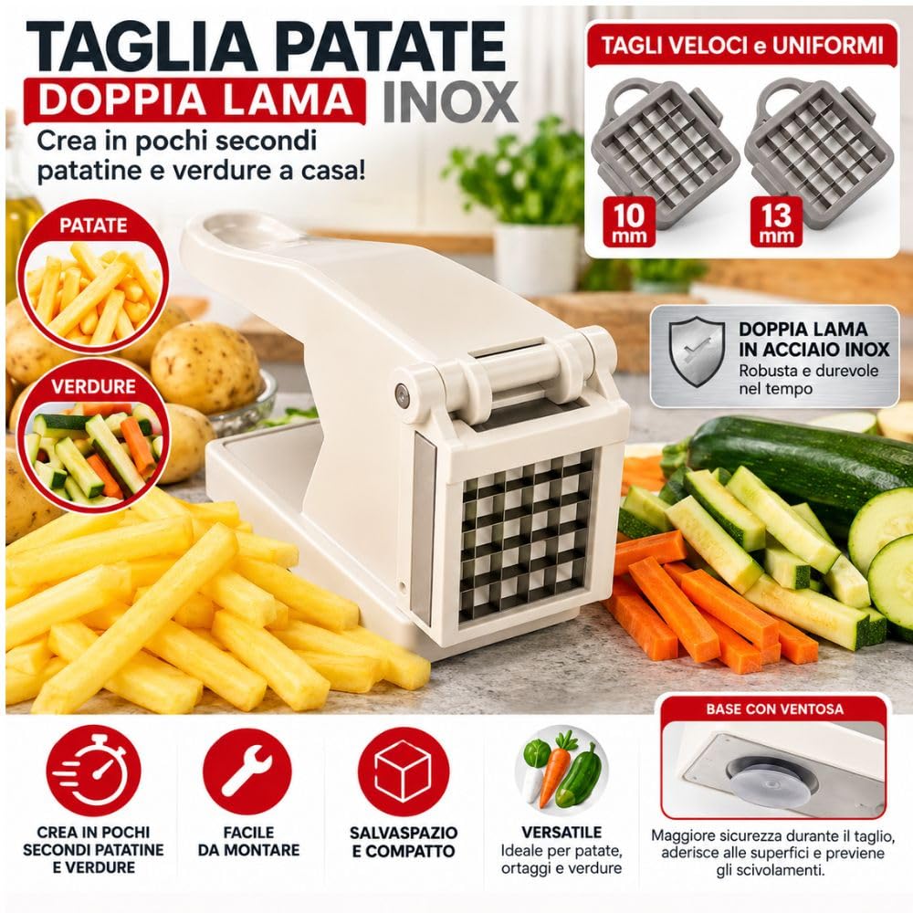 Cecaro Group doppia lama 10-13 mm taglia patate manuale