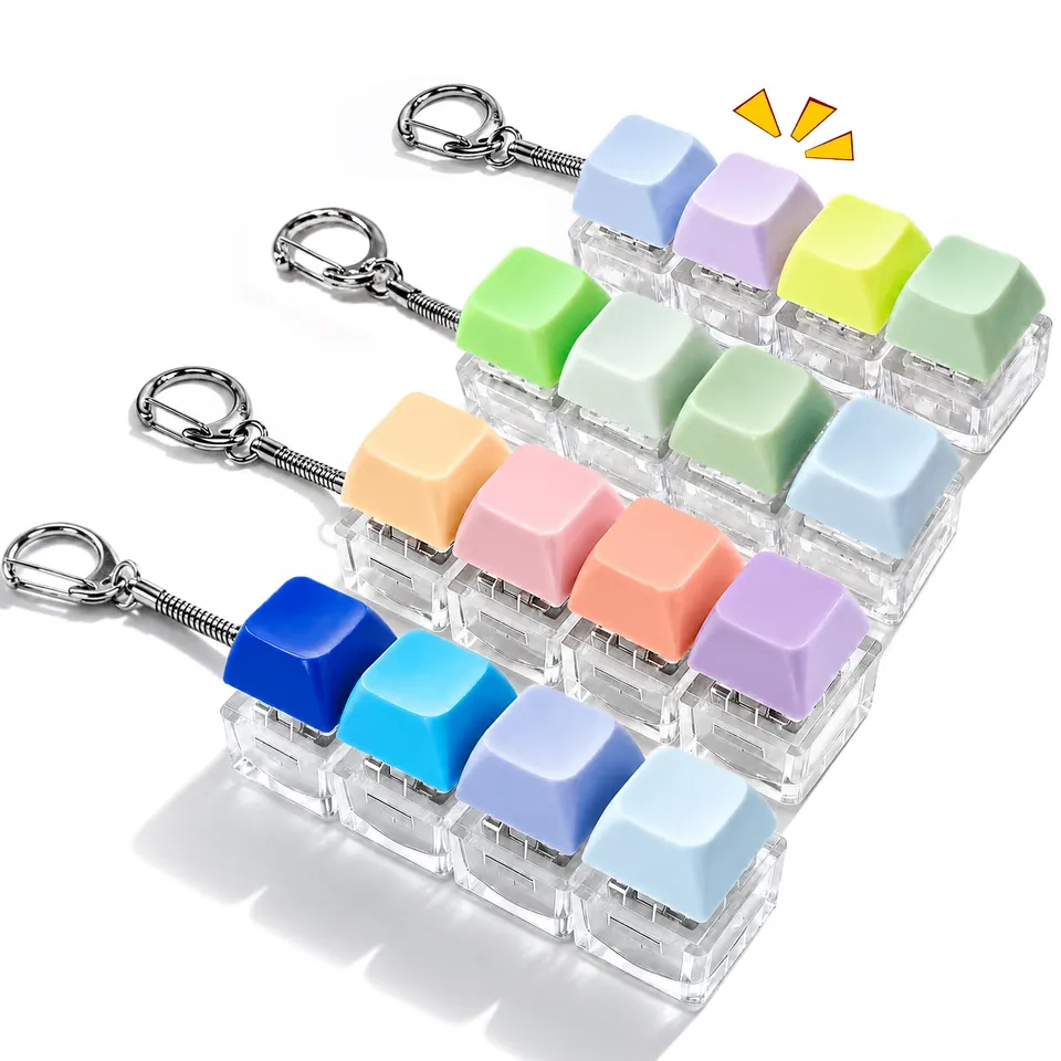 Quelcc tastiera fidget portachiavi antistress 4 pezzi click