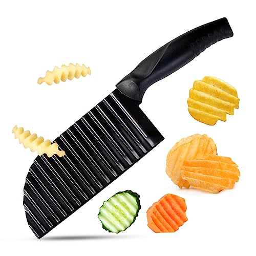 Quelcc Taglio Ondulata coltello ondulato nero 17 cm