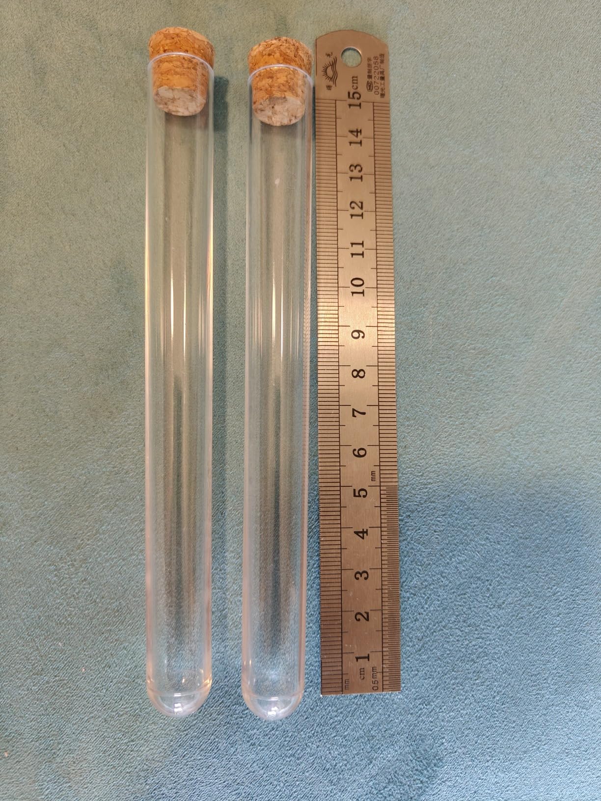 Quelcc Provette Plastica Sughero 15 Pezzi 12x75 mm Trasparenti