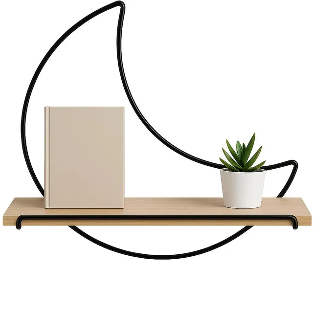 Cecaro Group Mensola Parete Luna Legno 26x10,5x25,5 cm