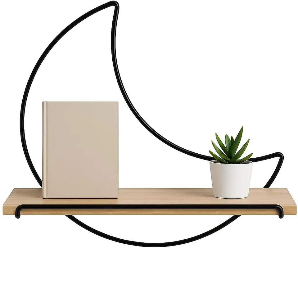Cecaro Group Mensola Parete Luna Legno 26x10,5x25,5 cm