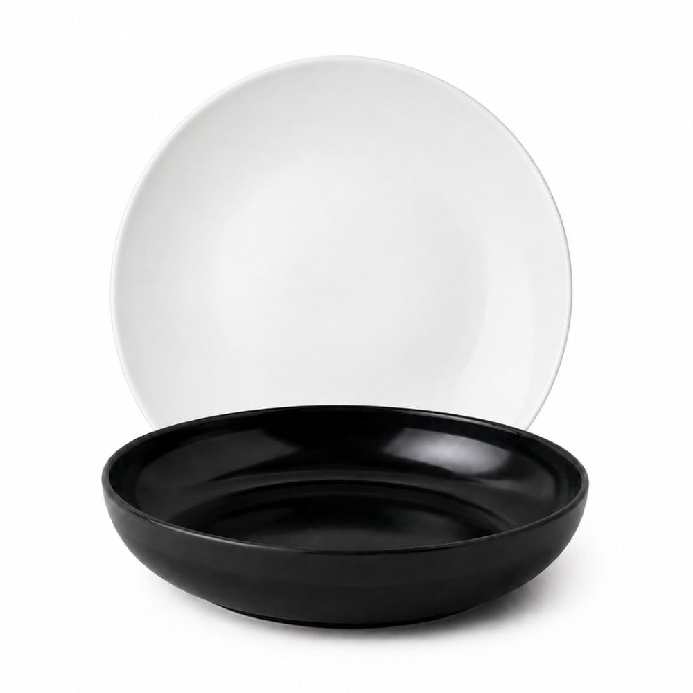 Cecaro Group Servizio Piatti 12 Pezzi Bianco Nero