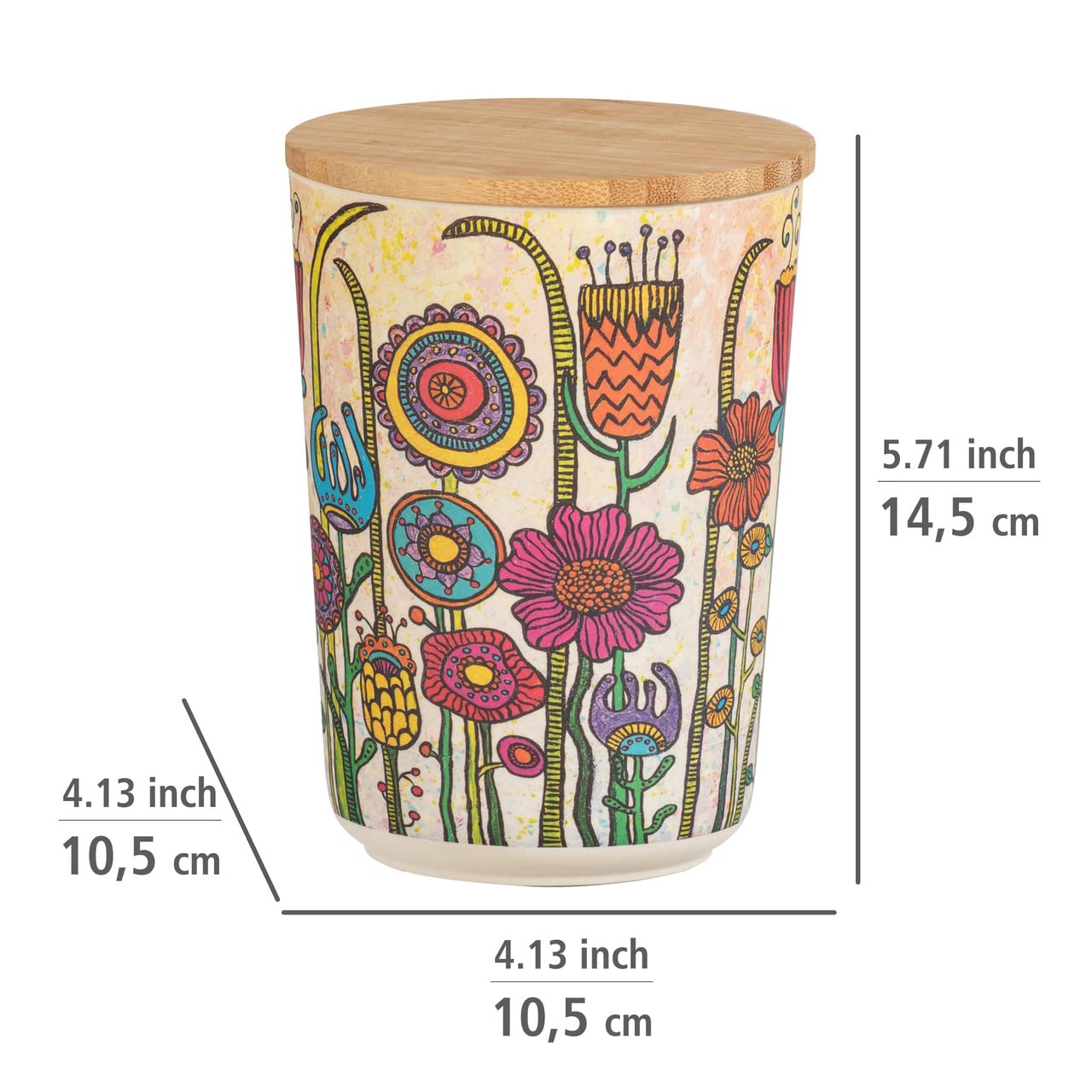 Wenko Flowers barattolo ermetico 0,7 L coperchio bambù