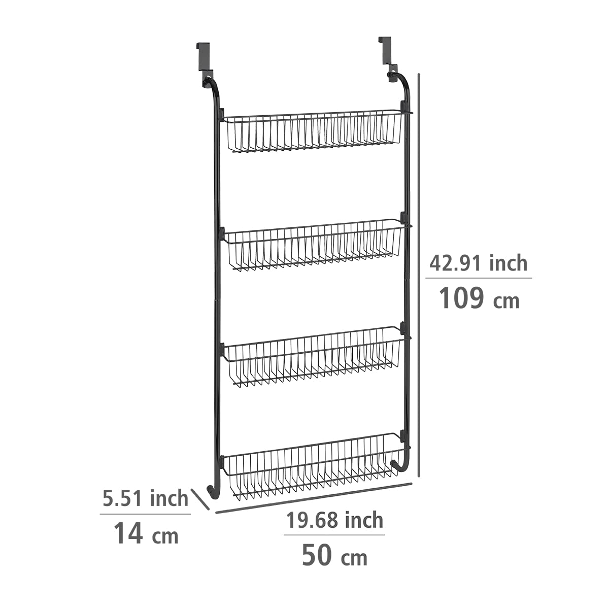 Wenko scaffale porta 4 ripiani nero 50x109 cm