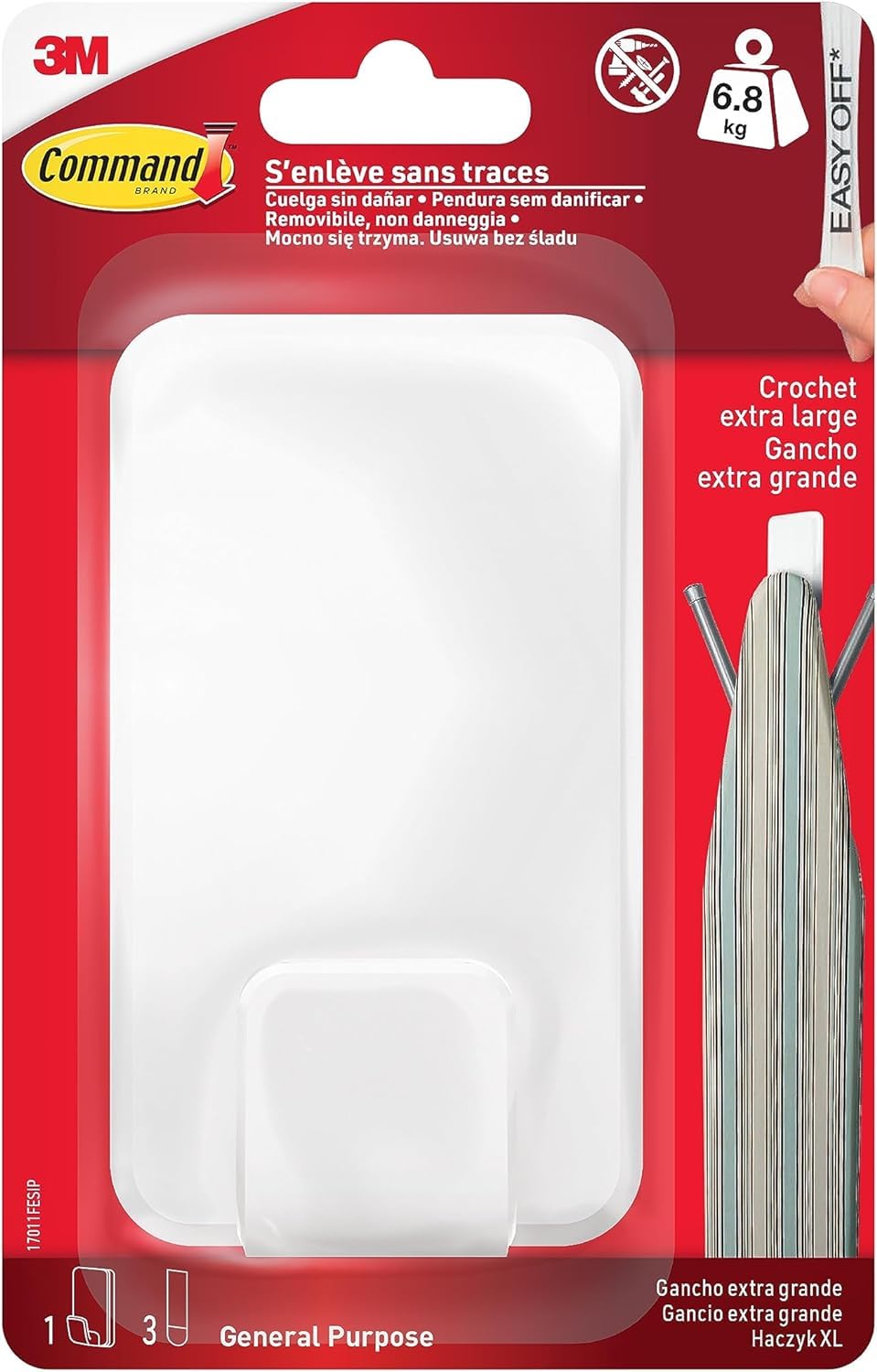 Command Gancio Multiuso XL adesivo bianco 6,8 kg