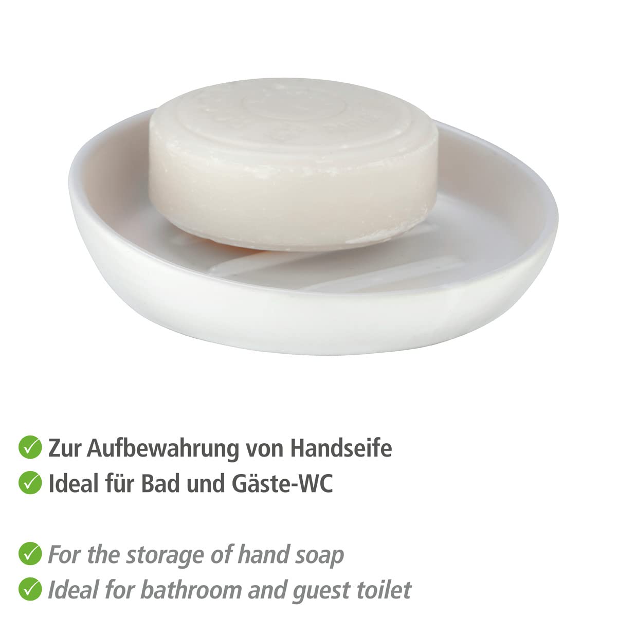 Wenko Badi Portasapone Ceramica Bianco Ø 11,5 cm